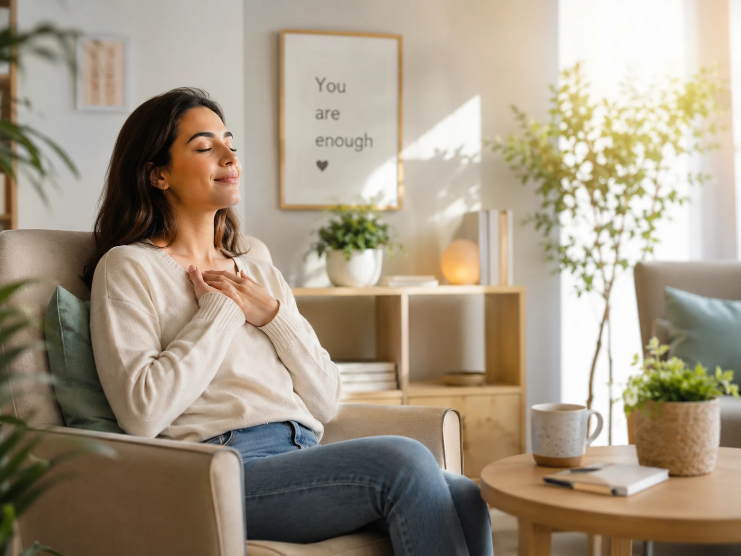 Therapist supporting a client