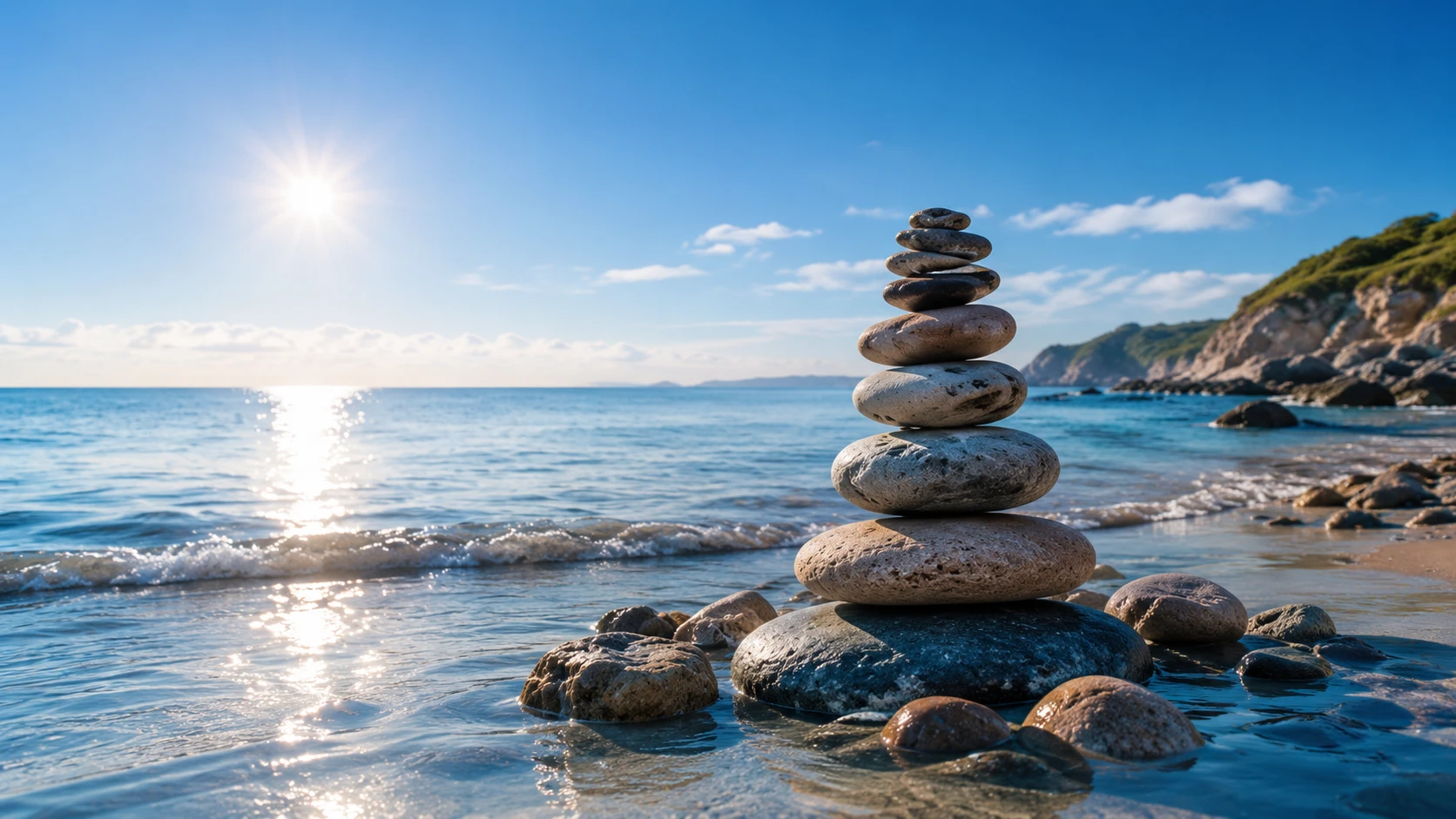 Peaceful stones by the sea
